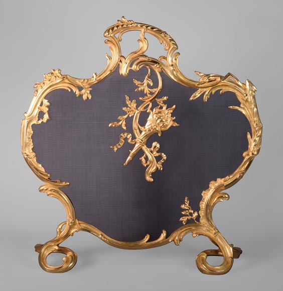  Louis XV style firescreen with torch decoration-0