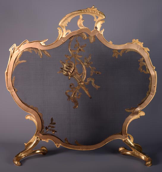  Louis XV style firescreen with torch decoration-8