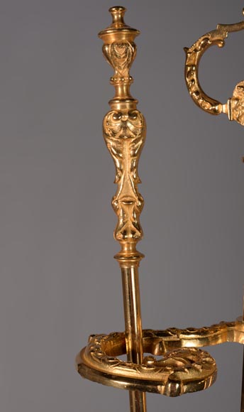 Antique gilt bronze fireplace accessories -3