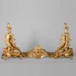 Beautiful Louis XV style gilt bronze fire fender