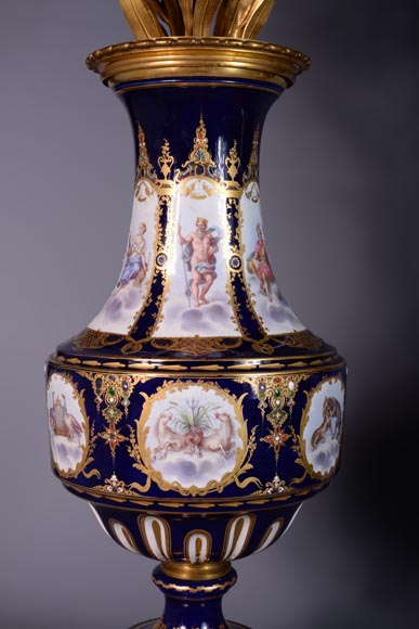 Girandole in bronze and Sèvre porcelain-6