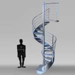 Modern metal spiral staircase