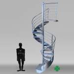 Modern metal spiral staircase