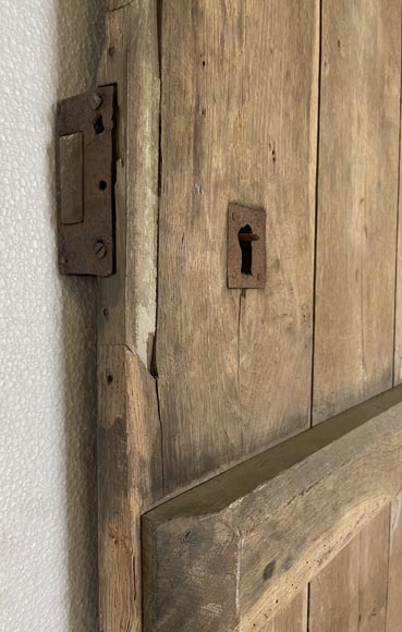 Oak door with rounded top from the 18th century-2
