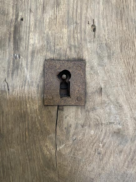 Oak door with rounded top from the 18th century-3