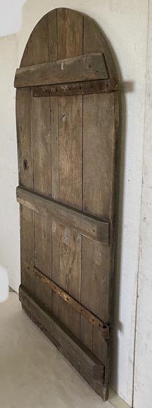 Oak door with rounded top from the 18th century-4