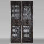 17th century Spanish double door in fruitwood