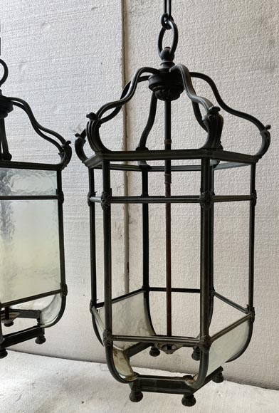 Two large Napoleon III style bronze lanterns-2