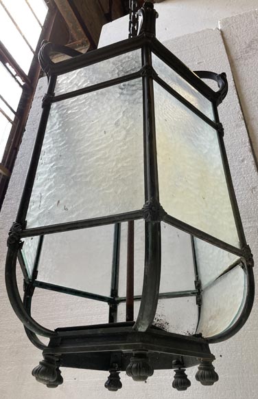 Two large Napoleon III style bronze lanterns-7