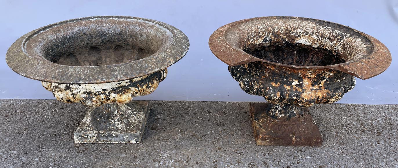 Pair of cast-iron garden vases-1