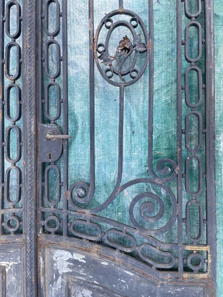 Louis XV style wrought iron mansion door-6