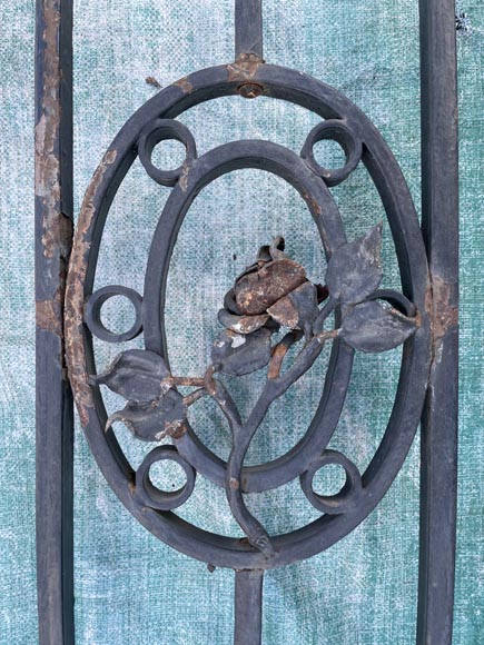 Louis XV style wrought iron mansion door-7