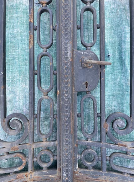Louis XV style wrought iron mansion door-9