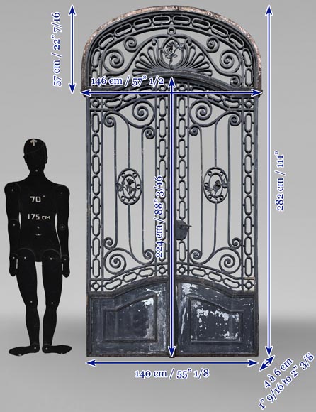 Louis XV style wrought iron mansion door-11