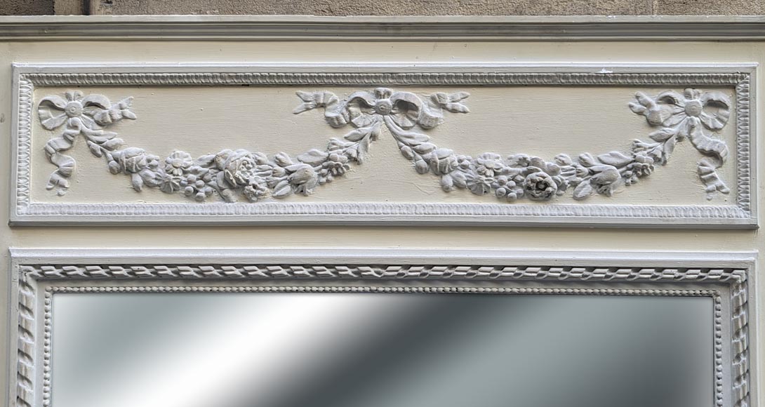 Trumeau in stucco and painted wood in the Louis XVI style-1