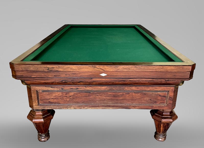 BRUNSWICK COMPANY, imposing French billiard table in veneer BRUNSWICK COMPANY, imposing French billiard table in veneer-1