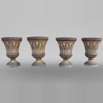 Four mosaic garden vases
