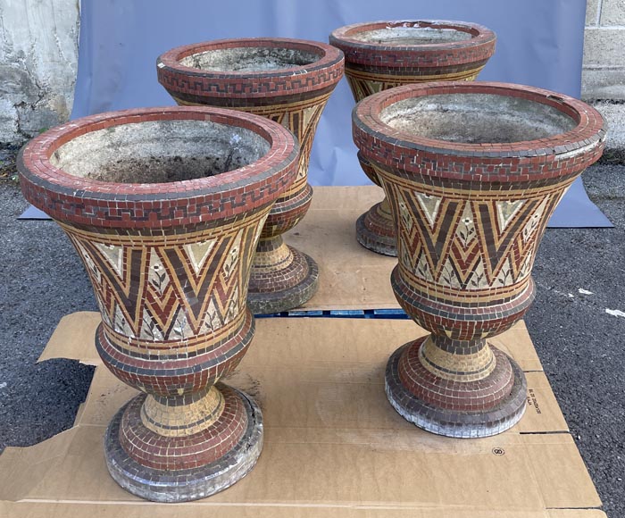 Four mosaic garden vases-1