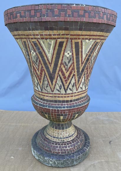 Four mosaic garden vases-4
