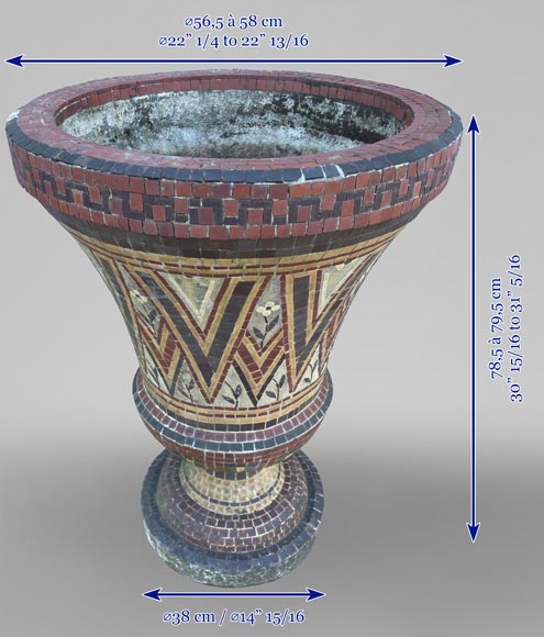 Four mosaic garden vases-12