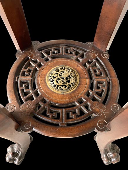 L’Escalier de Cristal – Japoniste guéridon in exotic wood and gilt bronze-6