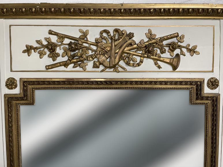Louis XV style trumeau decorated with musical instruments-1