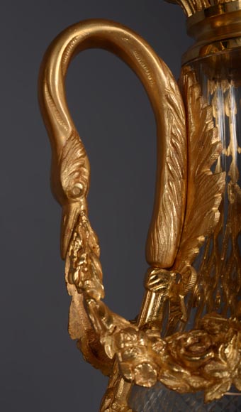 Pair of Louis XVI style crystal and gilt bronze vases-6