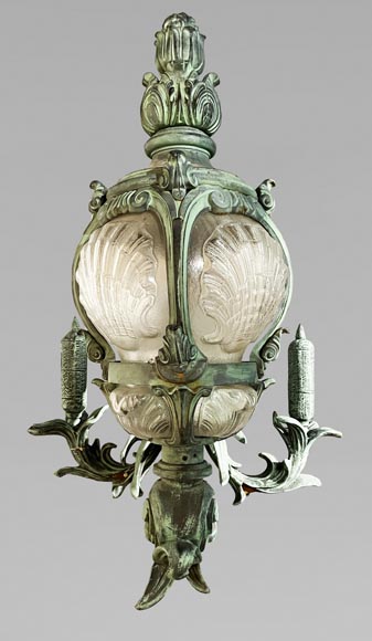 Three pairs of cast iron sconces, after models of the Alexandre III bridge-1