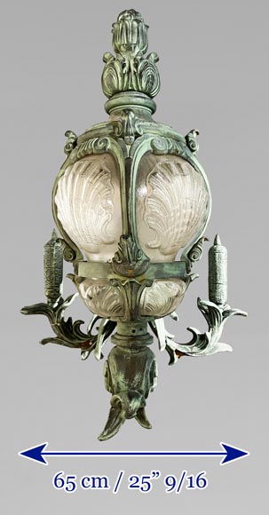 Three pairs of cast iron sconces, after models of the Alexandre III bridge-9