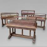 Set of 4 Napoleon III-style walnut display cases