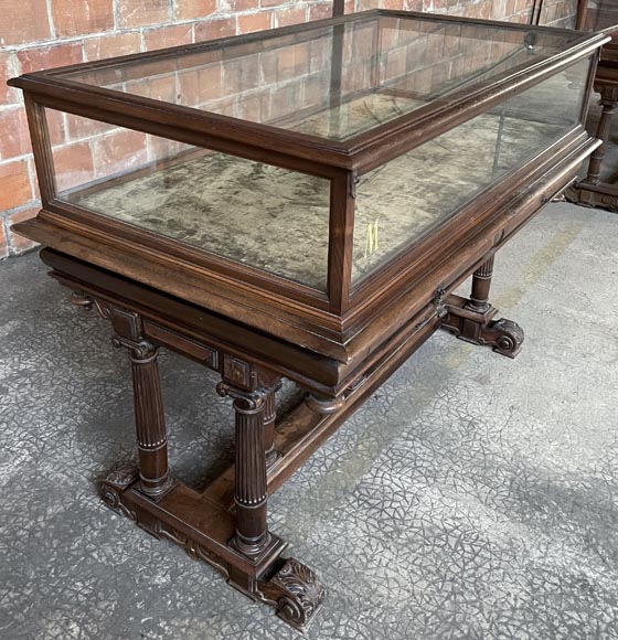 Set of 4 Napoleon III-style walnut display cases-15