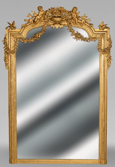 Napoleon III trumeau in giltwood and gilded stucco-0