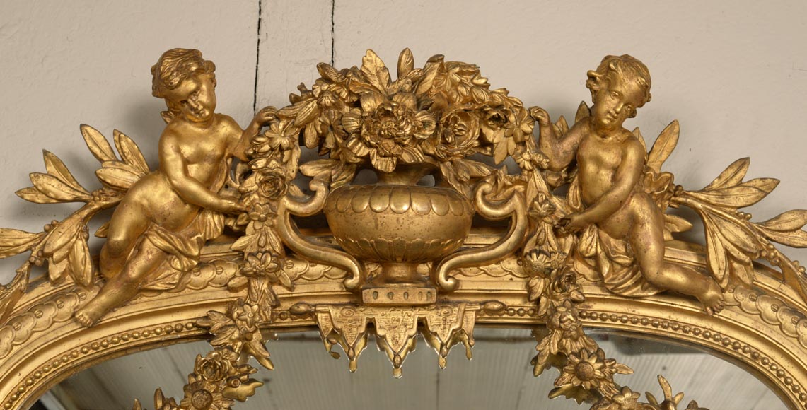 Napoleon III trumeau in giltwood and gilded stucco-1