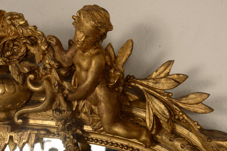 Napoleon III trumeau in giltwood and gilded stucco-3