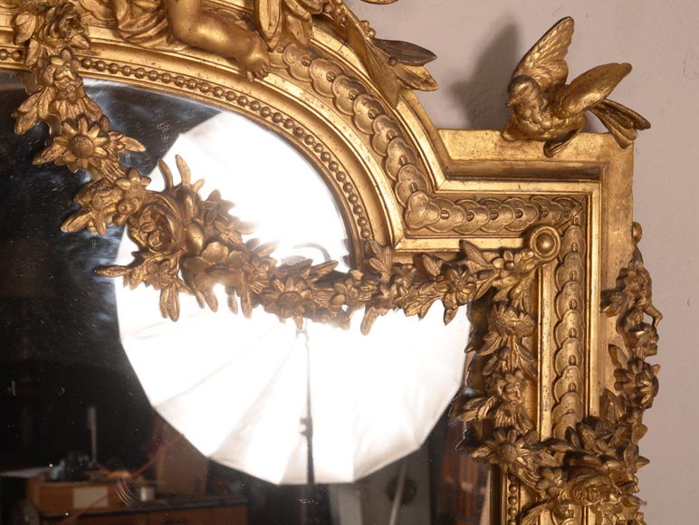 Napoleon III trumeau in giltwood and gilded stucco-4