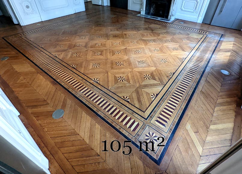Lots of 105 m² in herringbone pattern, large sawtooth frieze and star motifs-0