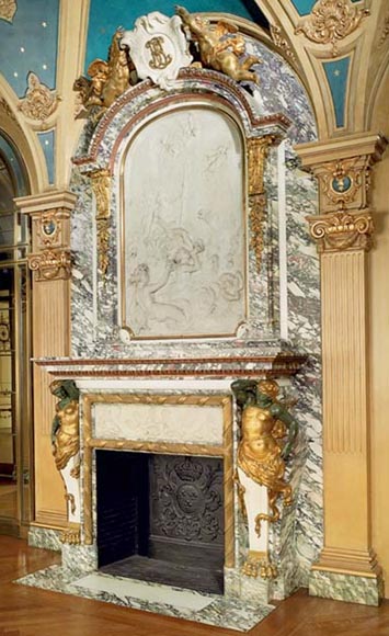Extraordinary monumental fireplace signed by Jules Allard and Louis Ardisson coming from the Berwind Estate, Fifth Avenue, New York-1