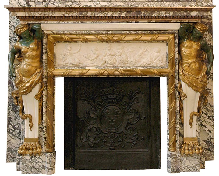 Extraordinary monumental fireplace signed by Jules Allard and Louis Ardisson coming from the Berwind Estate, Fifth Avenue, New York-2