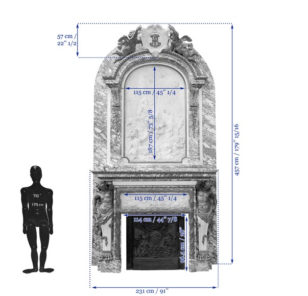 Extraordinary monumental fireplace signed by Jules Allard and Louis Ardisson coming from the Berwind Estate, Fifth Avenue, New York-20