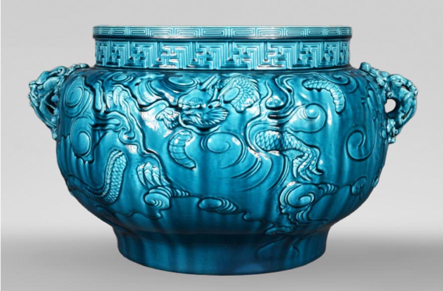 Inspired by the arts of the Far East : The large blue vase by Théodore Deck-0