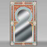 Mirror with polychrome enamel decoration of Nasrid inspiration signed and dated 1886