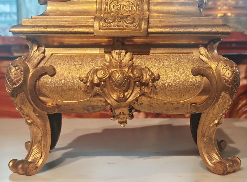 Pair of Napoleon III style gilt-bronze chenets featuring sphinxes-5