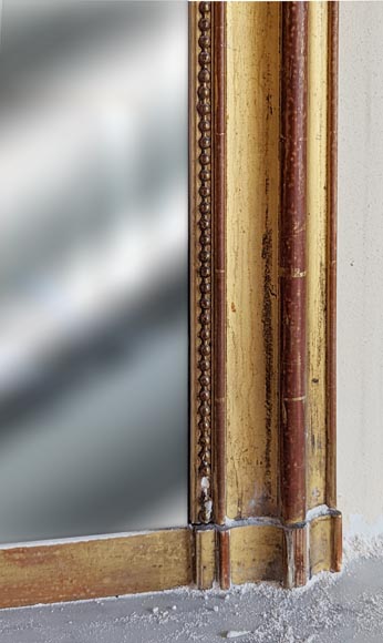 Overmantel in gilded wood in the Restoration style with rounded corners-6