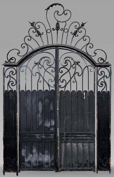 Large wrought iron gate in the Napoleon III style-0