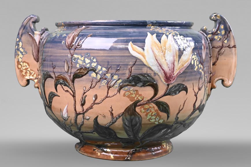 Emile GALLÉ, important vase with floral decoration-1