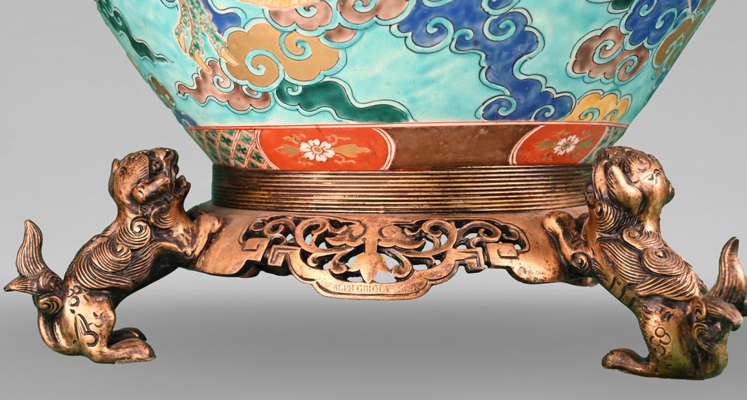  Alphonse Giroux, the Japonism style koi carp bowl-6