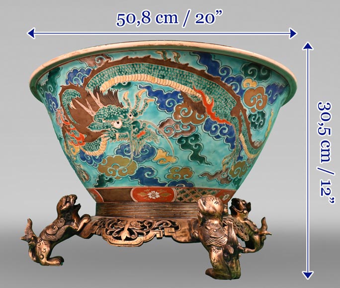  Alphonse Giroux, the Japonism style koi carp bowl-8