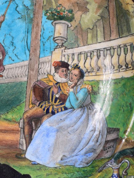 Bucolic scene with escarpolette, a decorative fantasy by Théodore DECK and Eugène GLUCK-3
