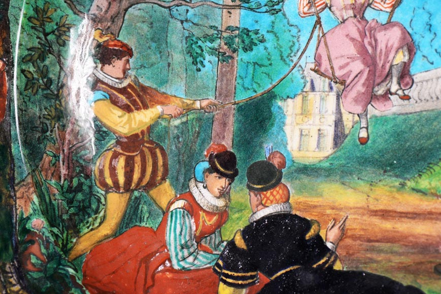 Bucolic scene with escarpolette, a decorative fantasy by Théodore DECK and Eugène GLUCK-4