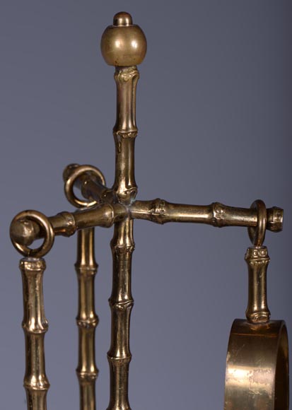 Modern brass mantelpiece tool set-2